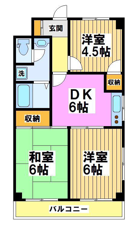 ドンジョン国領(3DK/5階)の間取り写真