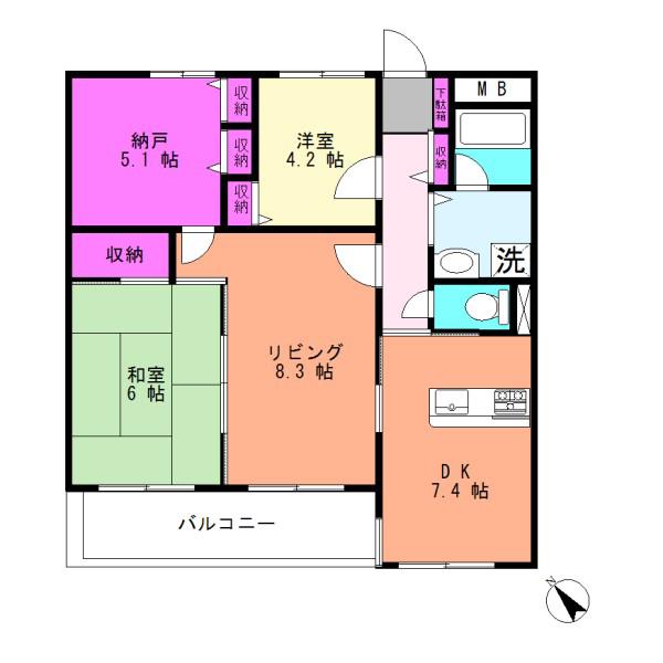 第2たちばな台ガーデン(3LDK/3階)の間取り写真