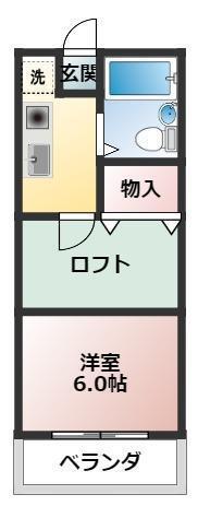 クレスト大友(1K/3階)の間取り写真