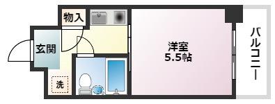 カサベラ岡本(ワンルーム/4階)の間取り写真