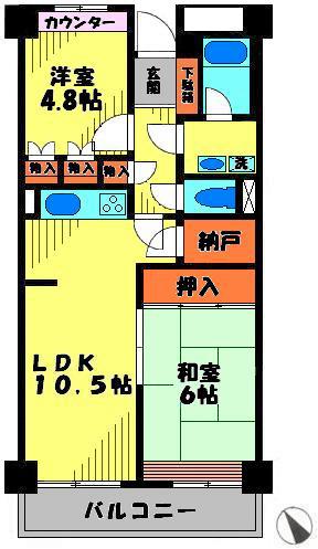 ガーデンピア樹光(2LDK/7階)の間取り写真