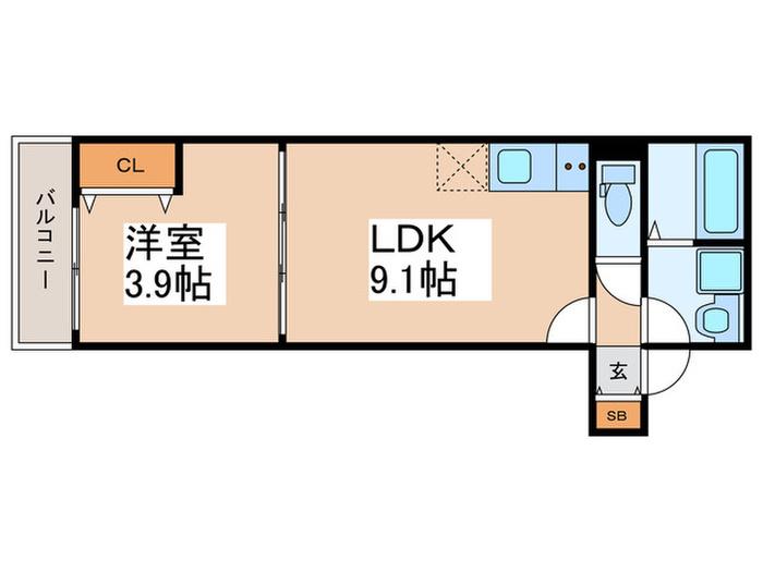 D PORTA HABITATION(1LDK/2階)の間取り写真
