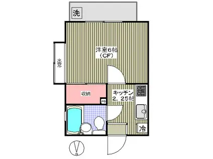 アーバンハイツTEN(1K/1階)の間取り写真