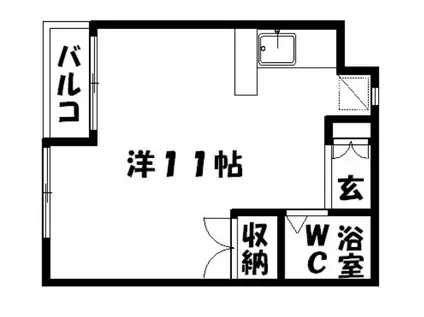 エスパス佐鳴台(ワンルーム/2階)の間取り写真