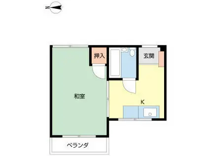 昌康マンション(1K/3階)の間取り写真