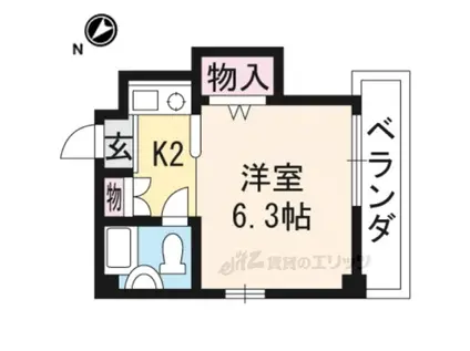 ラルン柏野(1K/1階)の間取り写真