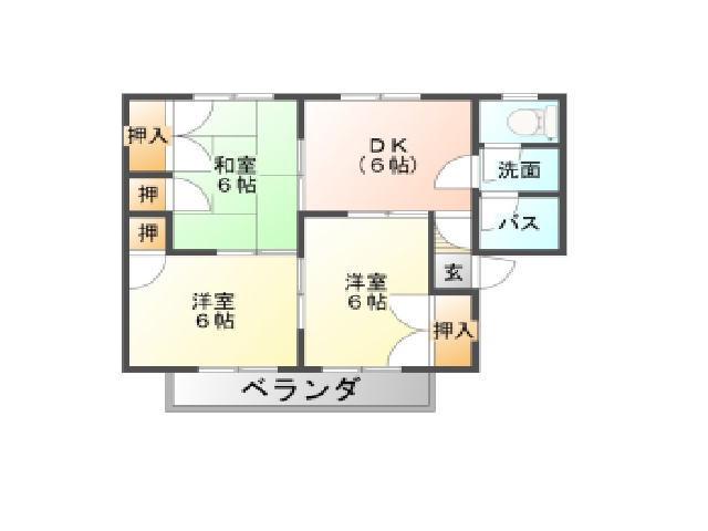 ホワイトハイツE(3DK/1階)の間取り写真