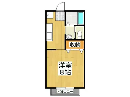 アンダンテ東岡山(1K/1階)の間取り写真