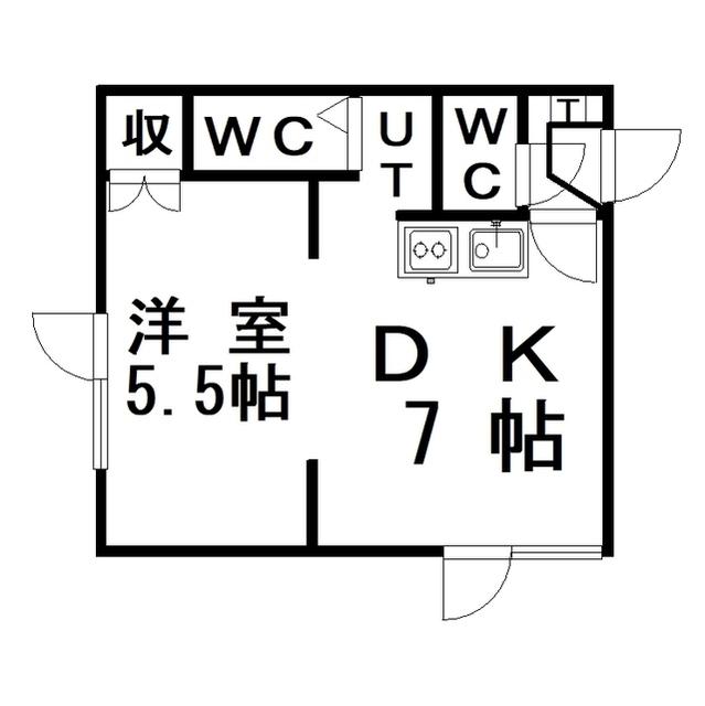 エンドレスM(1DK/2階)の間取り写真