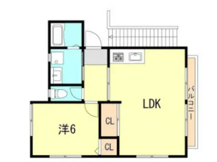 セラ西舞子Ⅴ(1LDK/2階)の間取り写真