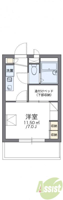 レオパレスMERVEILLE(1K/2階)の間取り写真