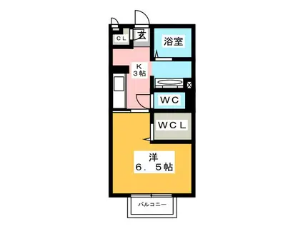 よろづや5 C(1K/2階)の間取り写真