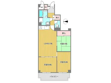 ローレルハイツ八尾(3LDK/5階)の間取り写真