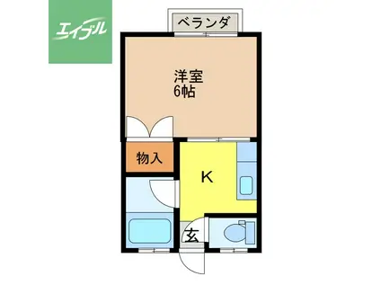 IMPROVE江平(1K/2階)の間取り写真