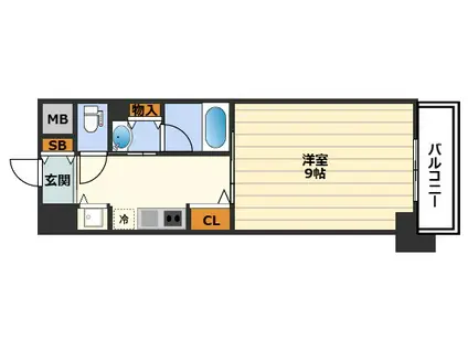 インザグレイス天神橋(1K/10階)の間取り写真