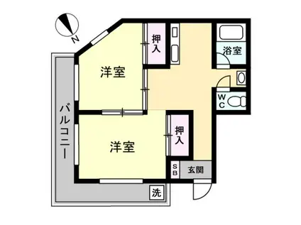 ウィークリー ブランシェル(2K/2階)の間取り写真