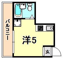 平野エスペランス(ワンルーム/4階)の間取り写真