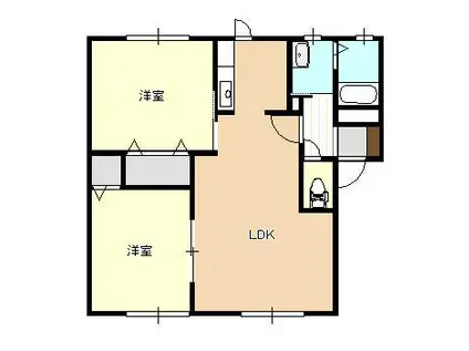 パークハイム砂岡II(2LDK/2階)の間取り写真