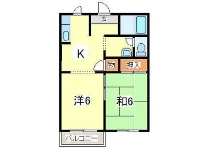 アトラクティブハウスA(1LDK/1階)の間取り写真