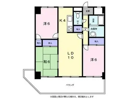 カーサ本山(3LDK/1階)の間取り写真