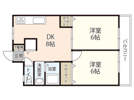 第3広田ビル(2DK/2階)の間取り写真