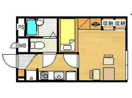 レオパレスクレール庚午(1K/2階)の間取り写真