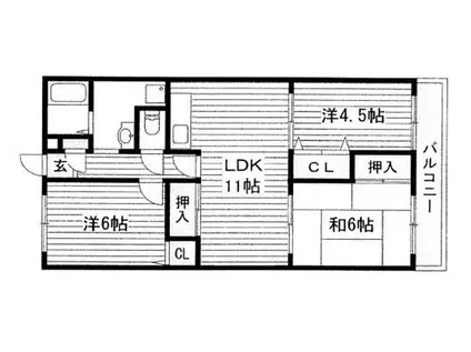 キィロックハウス(3LDK/3階)の間取り写真