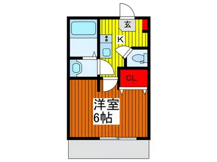 パインズ並木元町(1K/1階)の間取り写真