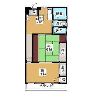 下田ビル(2DK/3階)の間取り写真