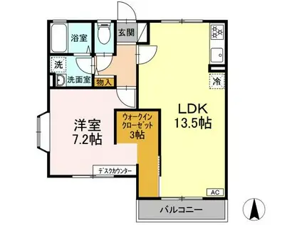 ロジュマンF・K(1LDK/1階)の間取り写真
