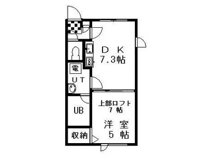 エステートINリブ(1DK/2階)の間取り写真