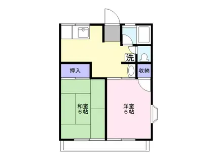 シティハイムリュミエール(2DK/1階)の間取り写真