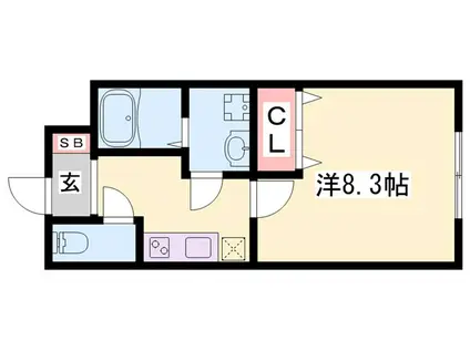 THINKLAND浜の宮(1K/1階)の間取り写真