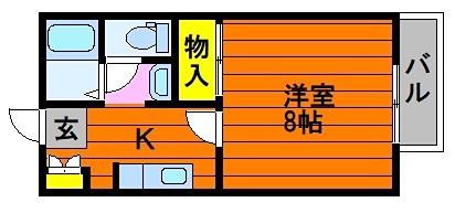 SANWA(1K/2階)の間取り写真