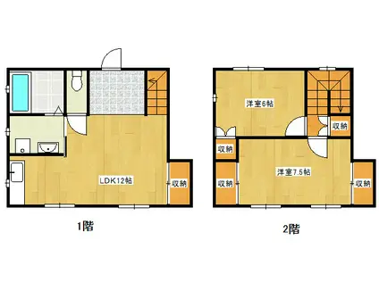 初生町テラスハウス(2LDK/1階)の間取り写真