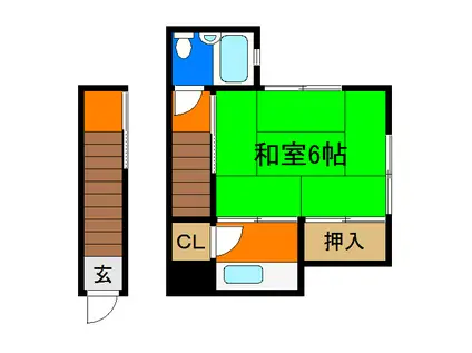 ガーデンハイツC棟(1K/2階)の間取り写真