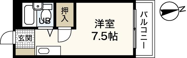 PETIT PAS舟入(ワンルーム/2階)の間取り写真
