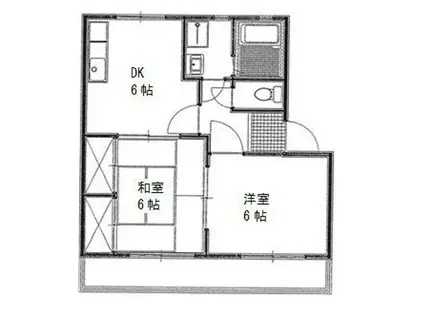 ヴィステリア27(2DK/1階)の間取り写真