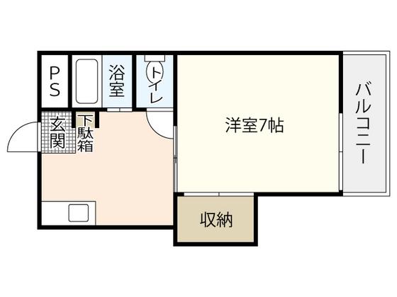 コーポ道本(1K/3階)の間取り写真