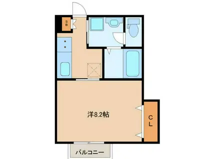 プロムナード志波町(1K/1階)の間取り写真