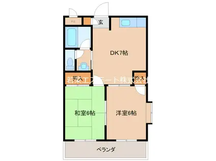 セリエ諏訪野(2DK/3階)の間取り写真