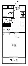 コスモエール那須(1K/1階)の間取り写真