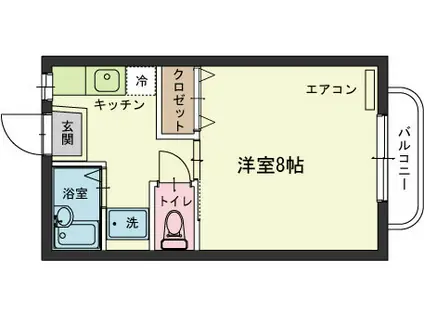 ティンカーベル(1K/1階)の間取り写真