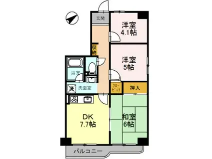 フェリーチェ和泉(3DK/4階)の間取り写真