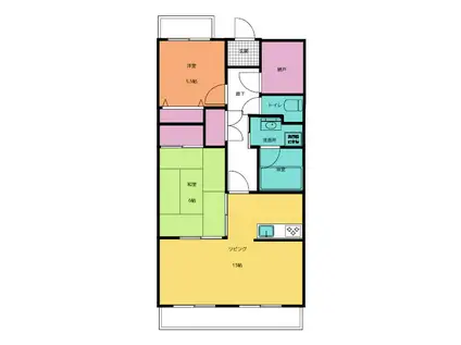 ソレイユレヴァン(2LDK/5階)の間取り写真