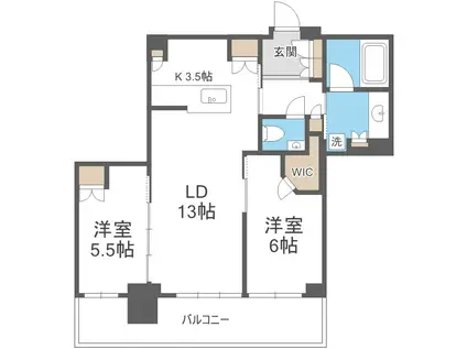 ライオンズタワー札幌(2LDK/15階)の間取り写真