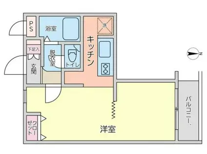 ウィンベルデュエット鴨居第(1K/3階)の間取り写真