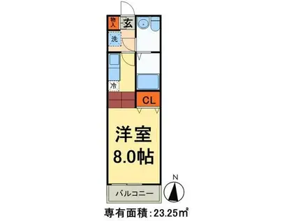 レジディア上野御徒町(1K/15階)の間取り写真