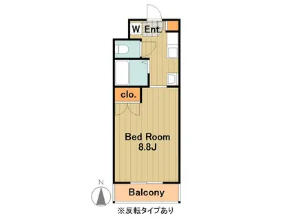 カレッジスクエア多摩(1K/3階)の間取り写真