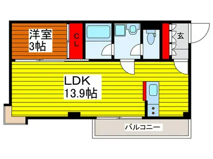 ベ-ジュ コート ザ レジデンス(1LDK/1階)の間取り写真